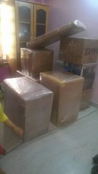 Chairs and small furniture wrapped for transit