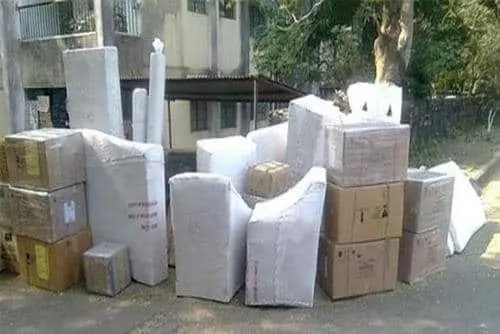 Goods wrapped in white foam sheet