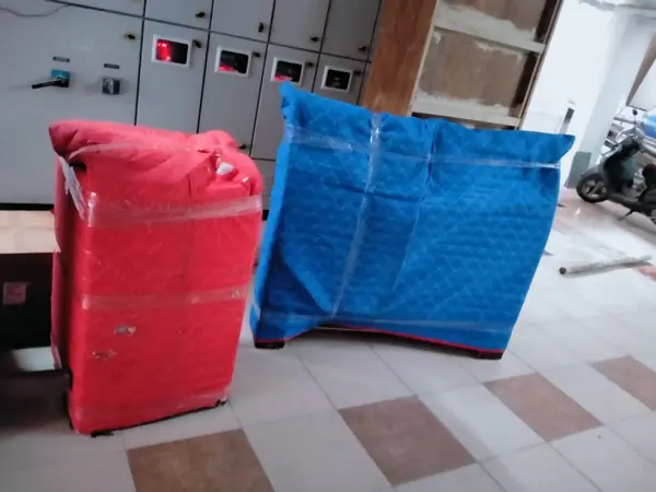 Office furniture in coloured protective covers