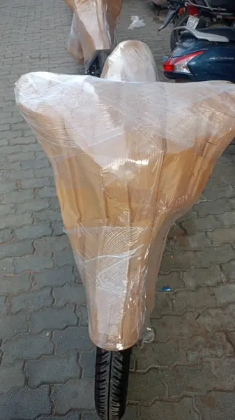 Two-wheeler packed for an intercity move